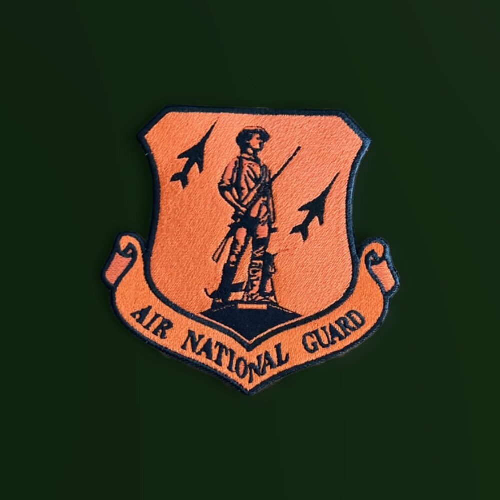 Air National Guard patch Special made in Deep Orange and Black 100% embroidered